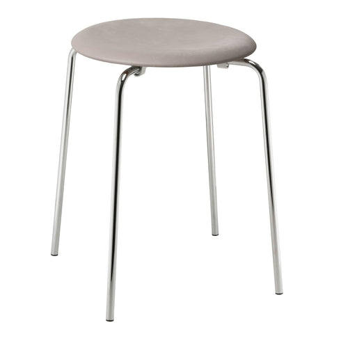 Dot™ Stool Leather / Chromed Steel Base